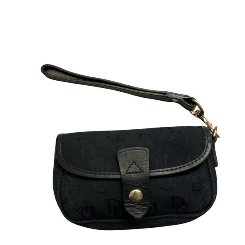 Dooney & Bourke black signature DB canvas wristlet